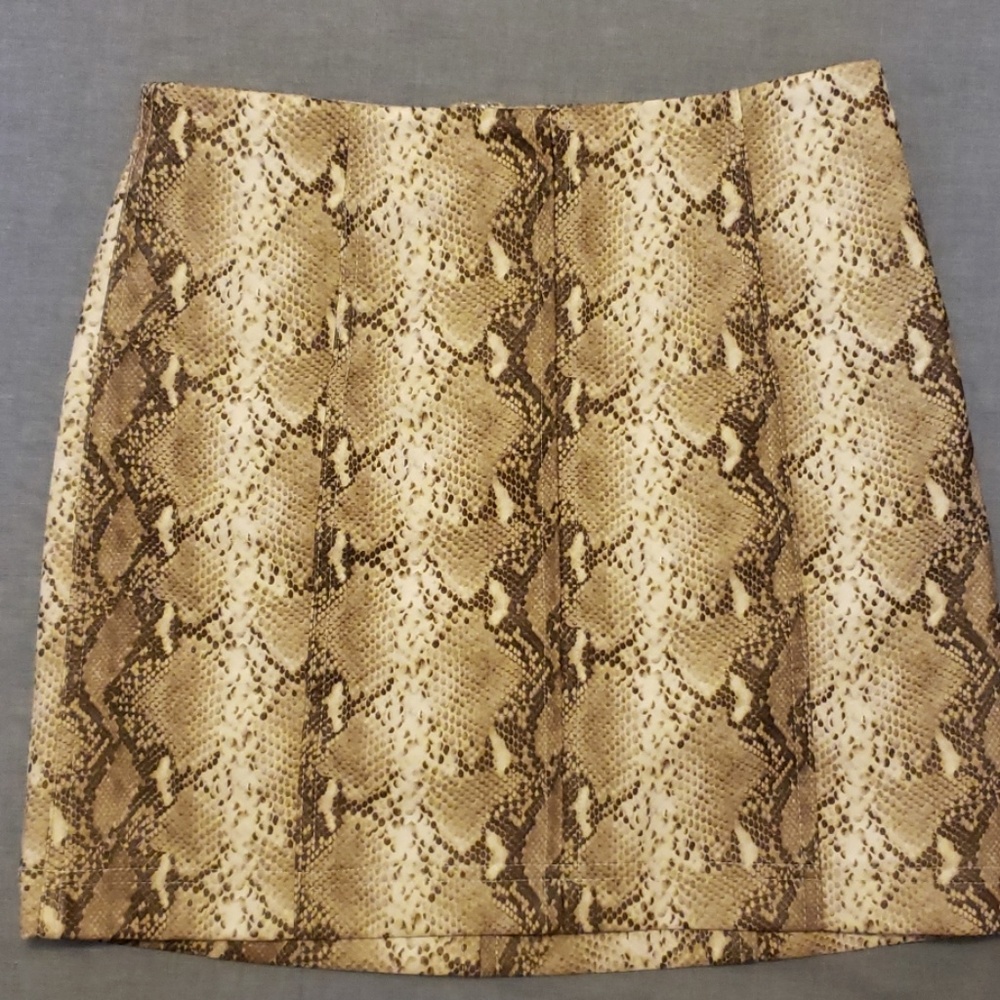 Leather snakeskin skirt